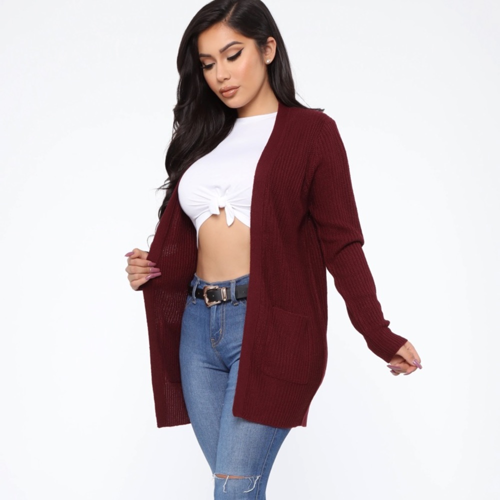 Burgundy Cardigan